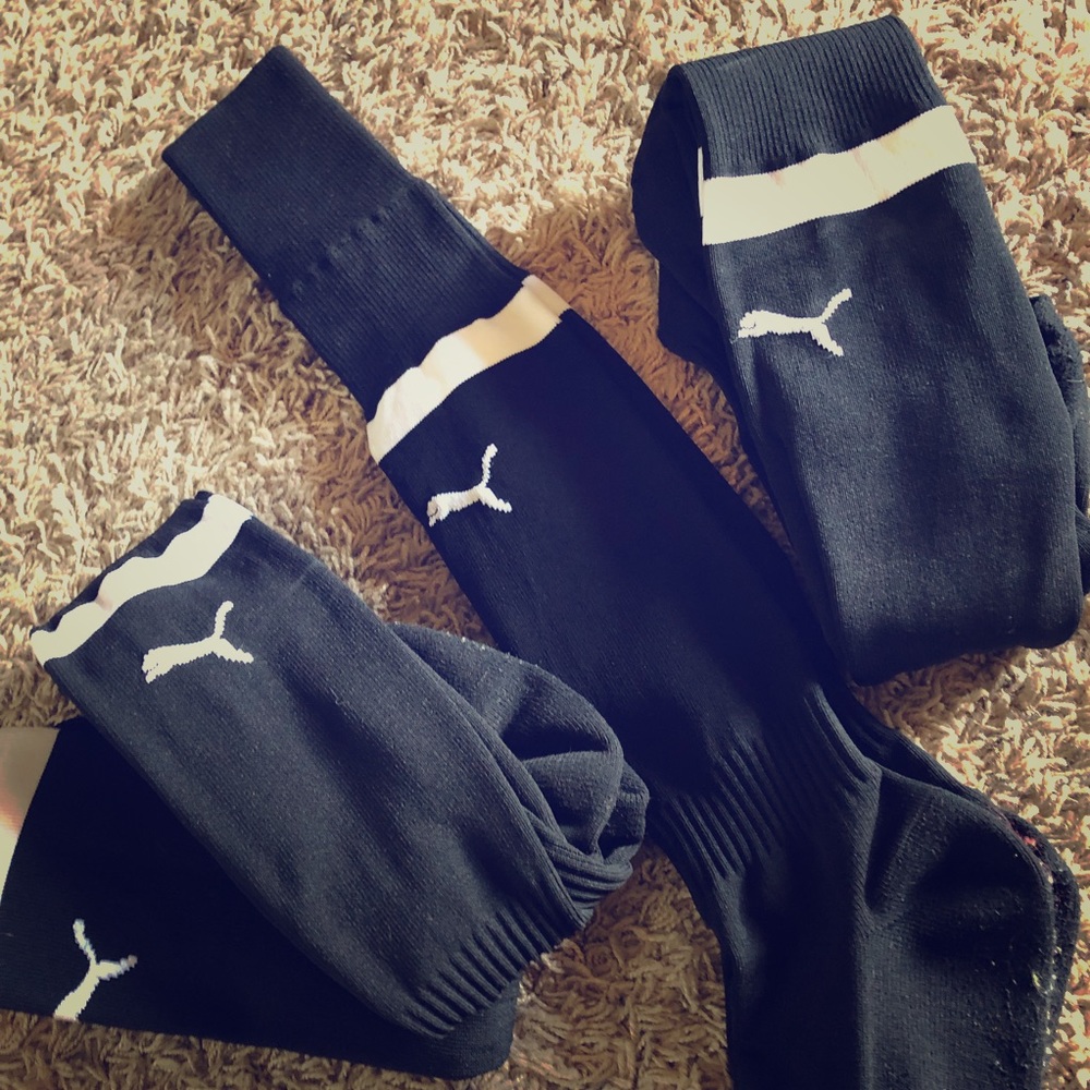 Adult Teen Black Soccer Socks
